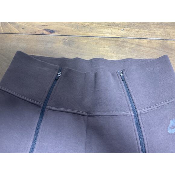 Nike Women's L Tech Fleece High-Waisted Slim Zip Pants Brown FN7129-237 - Picture 5 of 12